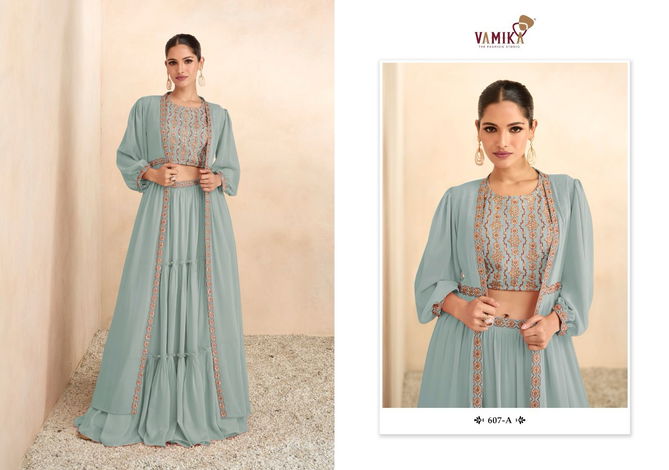 Celebrity Vol 2 By Vamika Party Wear Indo Western Lehenga Wholesale Market In Surat